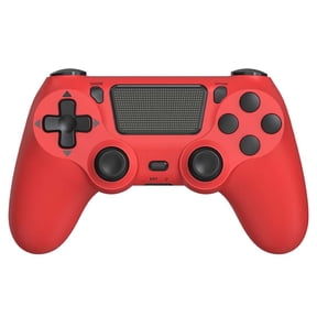 Wireless Gaming Controller Compatible with P4/Slim/Pro/PC, Game Controller with Dual Motor/6-Axis Gyro/Touch Pad - Red