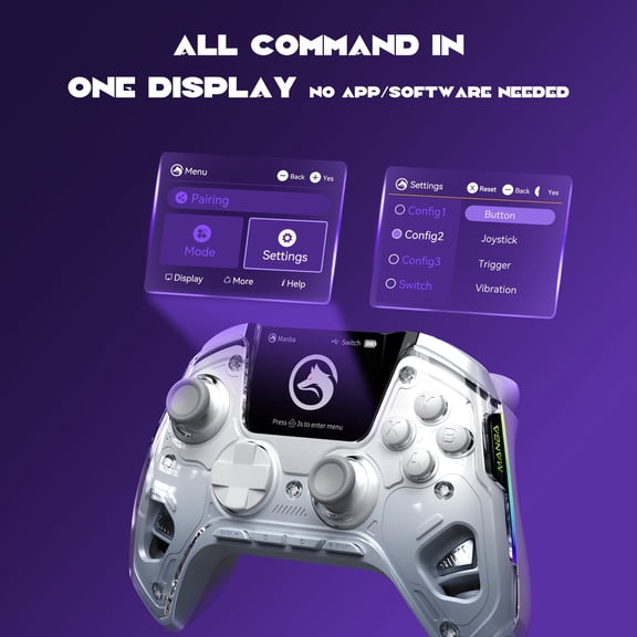 Wireless Gaming Controller for PC/Switch/iOS/Android/Steam Deck, HallEffect Sticks & Triggers, RGB, Remappable Buttons, 1800mAh with Charging Dock, V2 White, DriftFree, Not for Xbox & PS5