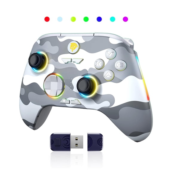Wireless Gaming Controller for PC and Steam, Hall Effect Joysticks, Dual-Mode Gamepad, Black