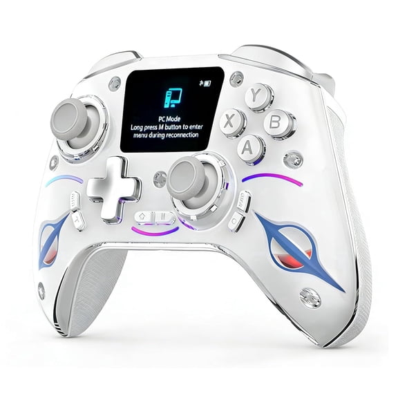 Wireless Gaming Controller with Charging Dock, Hall Effect Gamepad for PC/Switch/Switch 2/Ios/Android, Rgb Lighting and Macro Buttons, 1-Pack