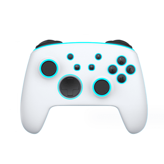 Wireless Gaming Controller with Metal Joystick and Customizable Lighting, Programmable Function for Console