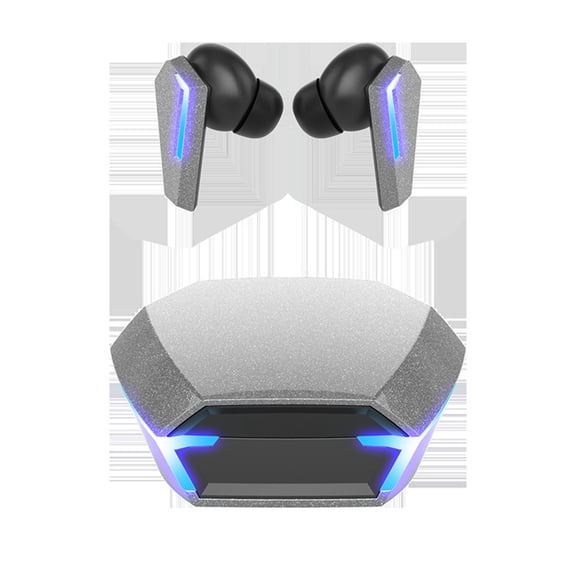 Wireless Gaming Earbud, Wireless Gaming Headphone with Charging Case and Built-in Mic, Waterproof and HIFI Sound Quality, for Mobile/PC Gaming & Music(Silver)