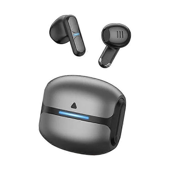 Wireless Gaming Earbuds Bluetooth 5.3 Headphones Low Latency 60ms, LED Charging Case 21H Battery, Noise Reduction Mic, Ergonomic Half In-Ear Touch Control for Mobile Gaming & Music