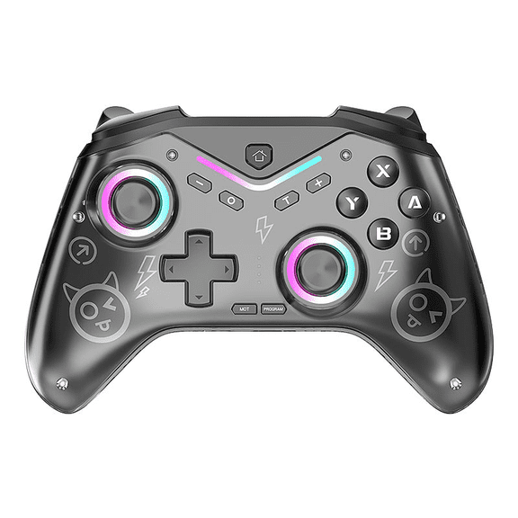 Wireless Gaming Gamepad with RGB Lighting and Vibration Function, Multi-Platform Controller for Steam, Mobile and Console