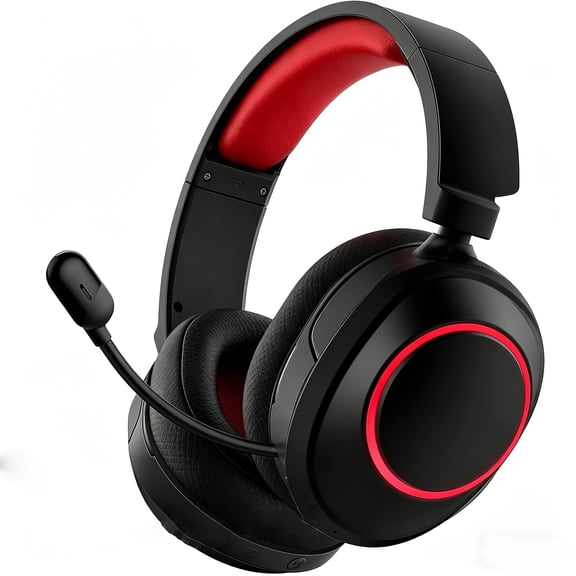 Wireless Gaming Headset, 7.1 Surround Sound, 2.4G‑5.4 Bluetooth, 45H Battery ENC Mic RGB Light for PC PS5 PS4 Xbox X/S Mac