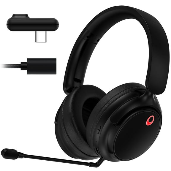 Wireless Gaming Headset,AILKIN 48Hrs PC Gaming Headset with Mic for PS5 PS4 Switch with Bluetooth+2.4 GHz+USB Gaming Headphones Noise Canceling Microphone,Wired Gaming Headset for Xbox Series,Black