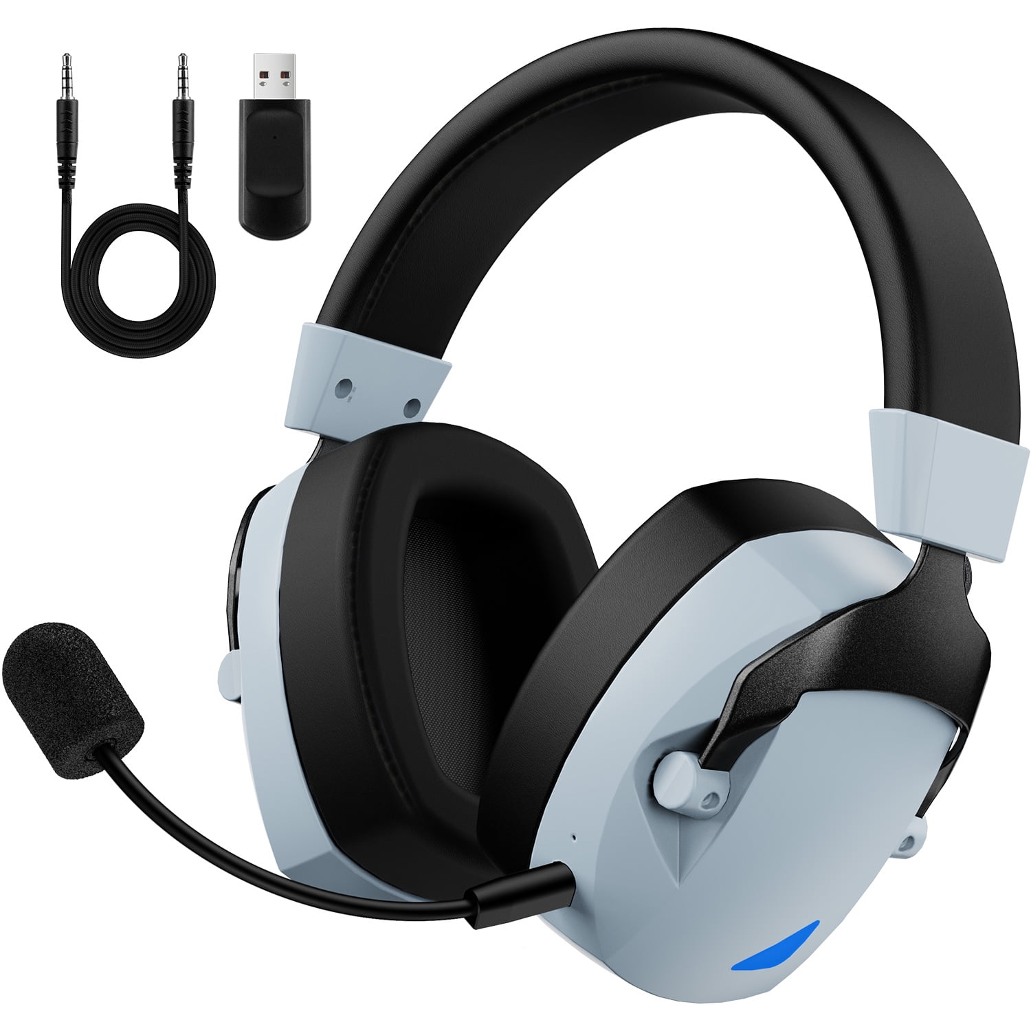 Wireless Gaming Headset,AILKIN 50Hrs PC Gaming Headset with Mic for PS5 PS4 Switch with Bluetooth+2.4 GHz+USB Gaming Headphones with Noise Canceling Microphone,3.5mm Wired for Xbox Series,Black