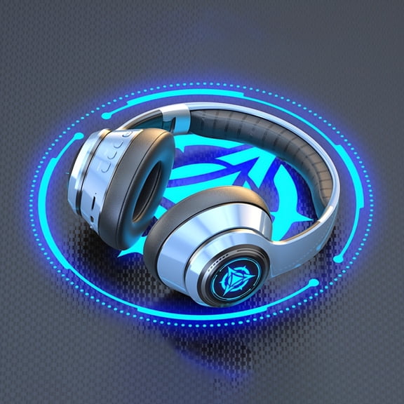 Wireless Gaming Headset with Full Ear Coverage And Low Latency, Cool LED Lighting, 400mAh Battery for 40 Hours Of Battery Life, Wireless 5.3 , Super Bass, HD Calls
