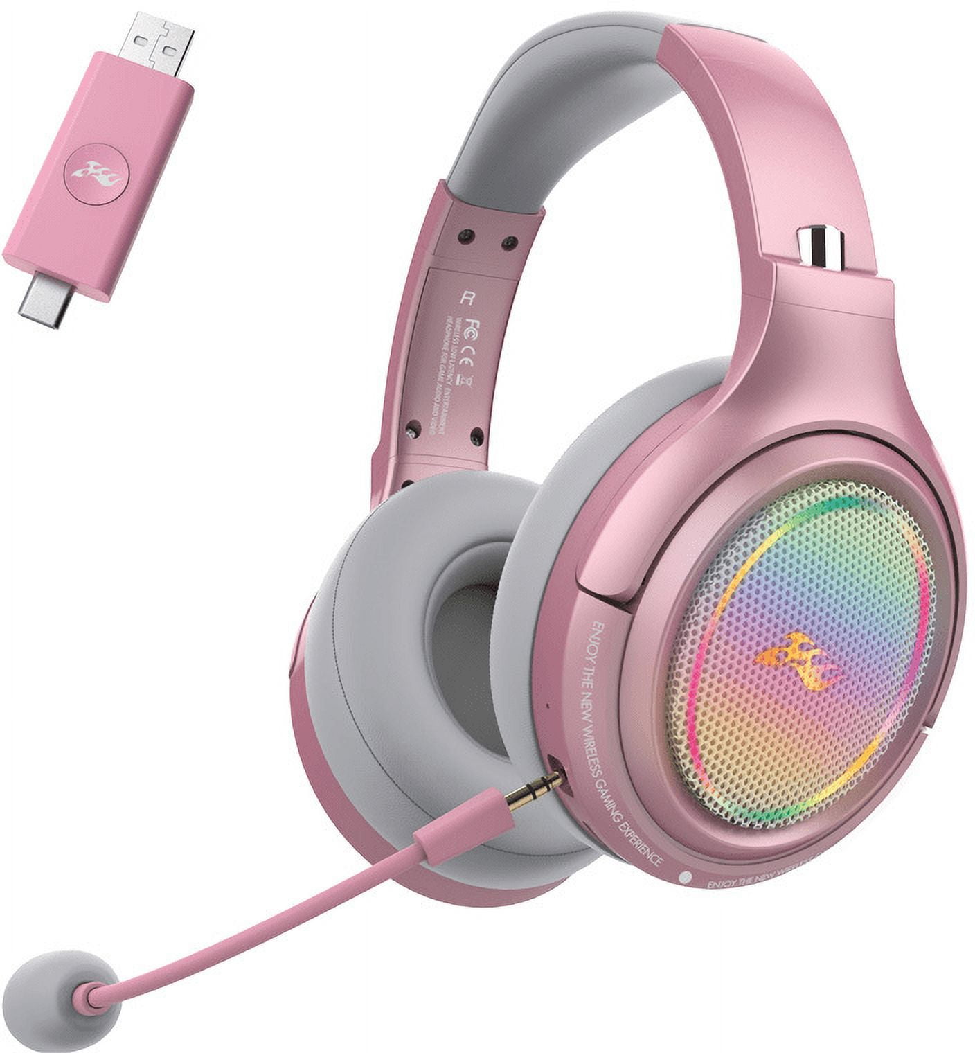 Wireless Gaming Headset,HopePow 1000mAh PC Gaming Headset with Mic for PS5 PS4 Switch with Bluetooth+2.4 GHz+USB Gaming Headphones with Noise Canceling Microphone,3.5mm Wired for Xbox Series
