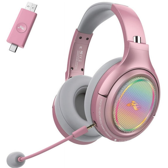 Wireless Gaming Headset,HopePow 1000mAh PC Gaming Headset with Mic for PS5 PS4 Switch with Bluetooth+2.4 GHz+USB Gaming Headphones with Noise Canceling Microphone,3.5mm Wired for Xbox Series