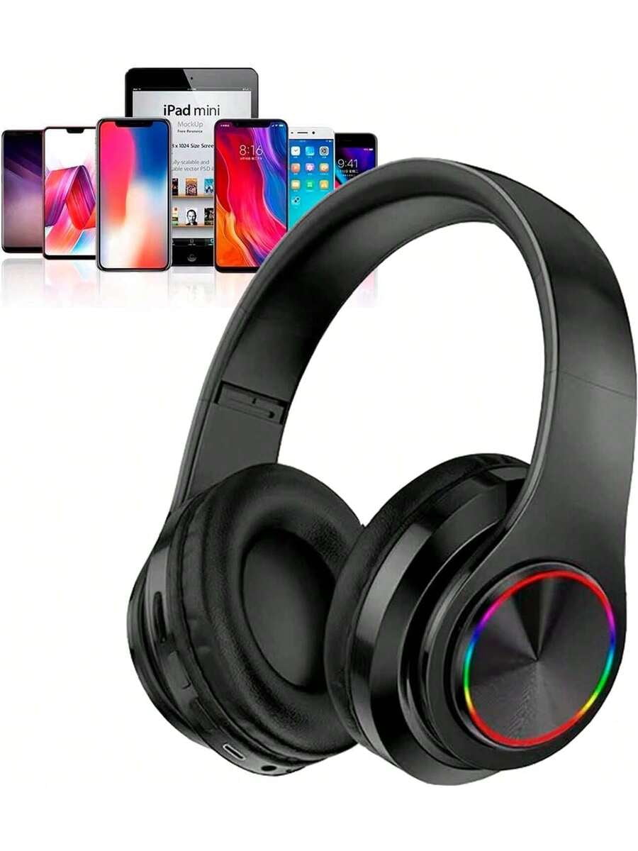 Wireless Gaming Headset With Microphone Bluetooth 5.2, Foldable Over Ear Headphones With Dual Wired/Wireless Mode, Long Battery Life, Lightweight Comfortable Design For PC Laptop Phone Travel Sports