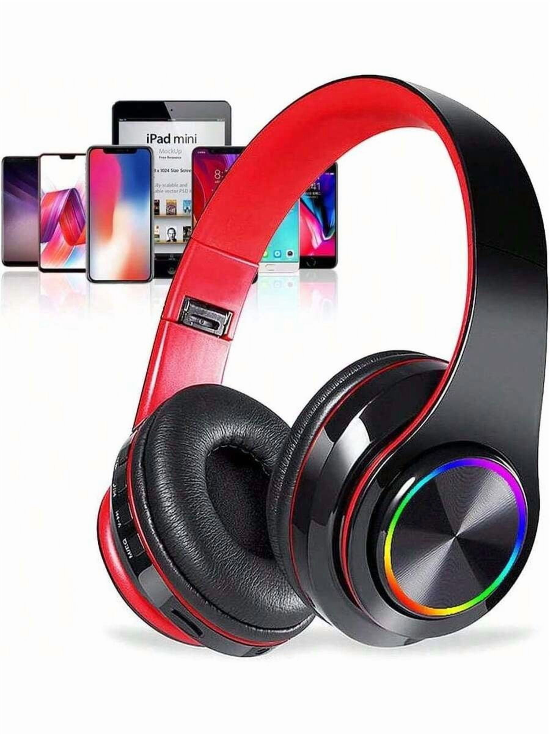 Wireless Gaming Headset With Microphone Bluetooth 5.2, Foldable Over Ear Headphones With Dual Wired/Wireless Mode, Long Battery Life, Lightweight Comfortable Design For PC Laptop Phone Travel Sports