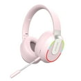 thumbnail image 1 of Wireless Gaming Headset, Over Ear Headphones with Bluetooth 5.1, Foldable Headband, 40mm Drivers, Microphone, 3.5mm Wired Mode, Pink, 1 of 6
