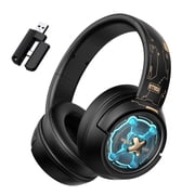 Wireless Gaming Headset for PS5/PC/PS4/Switch,Wired/2.4G/Bluetooth Gaming Headphones with Mic/Surround Sound/Space Capsule Design and Cool Linght/1000mAh Large Battery/Black