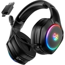 Wireless Gaming Headset for PS4, PS5, PC, 2.4GHz Gaming Headphones with Detachable Noise Canceling Mic, 30-Hr Battery Gamer headset for Switch, Laptop, Mac