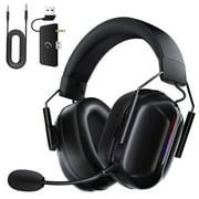 Wireless Gaming Headset for Xbox One,Xbox Series X|S, PS4, PS5,PC,  Mac, Switch,Bluetooth 5.3,2.4GHz USB Over Ear Gaming Headphone,Xbox Headsets with Detachable Noise Canceling Mic,Stereo Sound,Black
