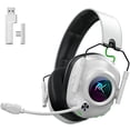 thumbnail image 1 of Wireless Gaming Headset with Mic, 2.4GHz & Bluetooth 5.3 Headphones 20ms Ultra-Low Latency, ENC Noise Canceling Microphone, 3D Surround Sound, Comfortable Over Ear Headset for PS5 PS4 PC Switch white, 1 of 12