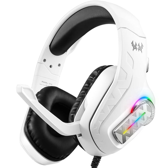 Wireless Gaming Headsets, 2.4GHz Wireless Gaming Headphone with ENC Noise Canceling Microphone, Bluetooth 5.4, Cool Lighting, 50H Battery, 40mm Drivers