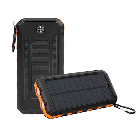 20000mAh Portable Power Station with Dual 5V USB Ports, 2 LED Light Flashlight, Compass Battery Pack for Outdoor Camping Hiking(Orange)