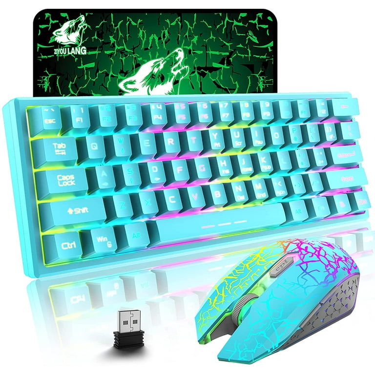 Gaming Keyboard and Mouse Combo 88 Keys Rainbow Backlit Mechanical Feel for  PC