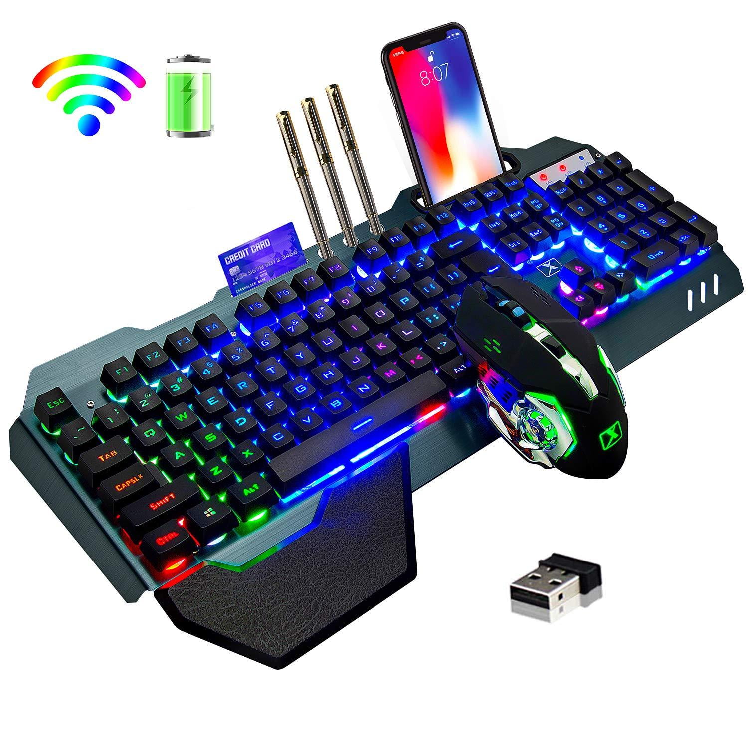 RGB Backlit Gaming Keyboard & Mouse Combo, Rechargeable RGB Backlit Gaming Keyboard & Mouse Combo, Rechargeable