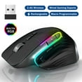 thumbnail image 1 of Wireless Gaming Mouse 2 4G Bluetooth Mouse RGB Ergonomic Programmable Rechargeable Mouse with Wired Mode Mouse for PC Mac Windows, 1 of 10