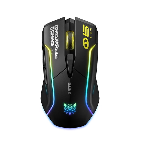 Wireless Gaming Mouse, Tri-Mode 2.4G Bluetooth Wired Computer Mouse with RGB Lighting, 12800 DPI Adjustable, 6 Buttons, 1000Hz Polling Rate, Rechargeable Type-C Mouse for PC Mac Laptop