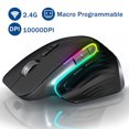 thumbnail image 1 of Wireless Gaming Mouse 2 4G Mouse RGB Ergonomic Programmable Mouse Rechargeable Mouse for Laptop PC Mac Windows Black, 1 of 10
