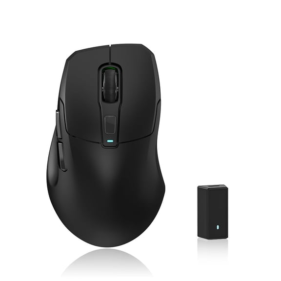 KYSONA Wireless Gaming Mouse, 26000 DPI, 8K Polling Rate, 2.4GHz/USB-C/Bluetooth, Web-Driven, Ice-Cooling Coating, Rechargeable  Ergonomic Mice for Laptop/PC/Mac, Black