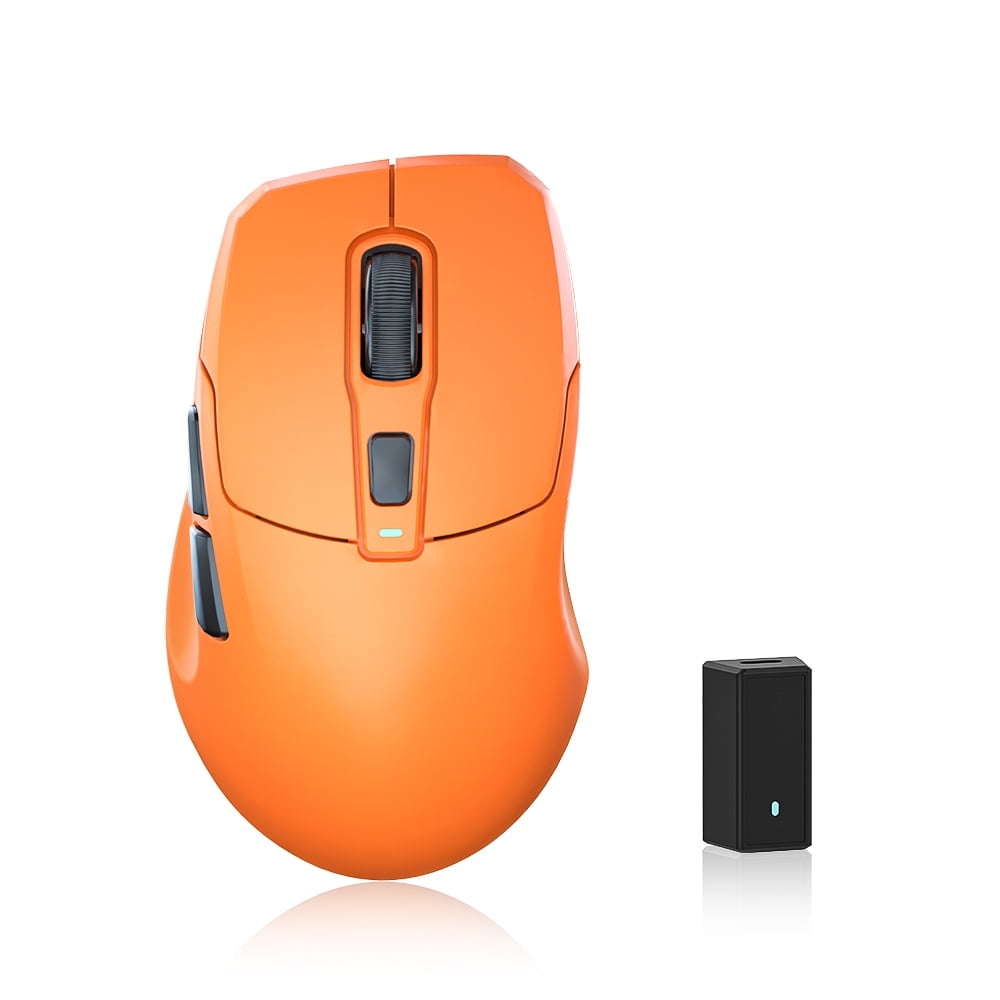 KYSONA Wireless Gaming Mouse, 26000 DPI, 8K Polling Rate, 2.4GHz/USB-C/Bluetooth, Web-Driven, Ice-Cooling Coating, Rechargeable Ergonomic Mice for Laptop/PC/Mac, Orange