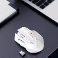 thumbnail image 1 of Wireless Gaming Mouse, Bluetooth and 2.4G Dual Mode 6 Button Rechargeable with USB Receiver, 4.62 x 3.07 x 1.50 in, Gray, 1 of 8
