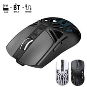 Wireless Gaming Mouse with Lightweight Design/Screen Power Display/10000DPI/7 RGB Backlight/3 Mode USB-C/2.4G/Dual Bluetooth 5.3 Portable Rechargeable Gaming Mice for PC/Mac Computer Black