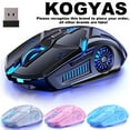 thumbnail image 1 of Wireless Gaming Mouse, Rechargeable Wireless Computer Mouse,7-Color LED Light,Ergonomic Mouse with 6 Silent Click Buttons,4 Adjustable 3200 DPI Wireless Mouse for Laptop,PC,Mac,Black, 1 of 8