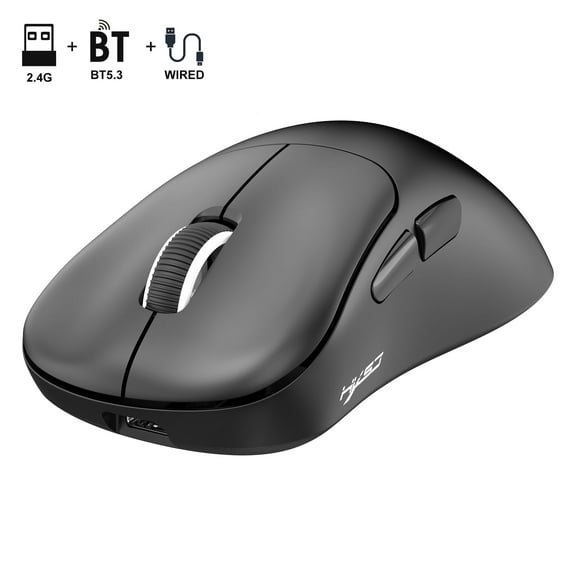 Wireless Gaming Mouse with 57g Lightweight Design,10000DPI,3 Mode USB-C/2.4G/Dual Bluetooth 5.3,Portable Rechargeable Mouse for PC/Mac/Laptop Gamer/Black