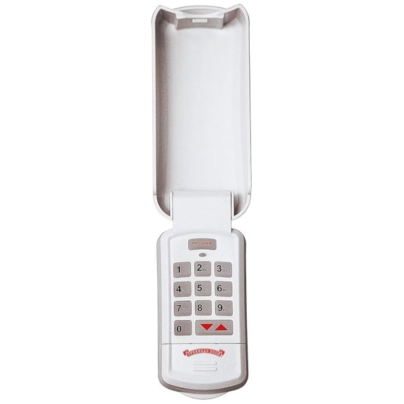 Wireless Garage Door Opener Keypad - OKP-BX - Keyless Entry System - Weather Resistant - 3 Openers - White - Digital Code Entry for Chamberlain, LiftMaster & Sears
