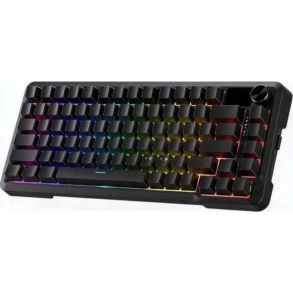 Wireless Gasket Mechanical Gaming Keyboard with 1.14 Inch TFT Display and 5-Layer Noise Dampening 81 Keys