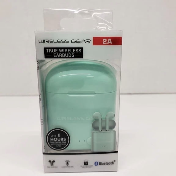 Wireless Gear True Wireless Bluetooth Earbuds Teal Hands Free With Case