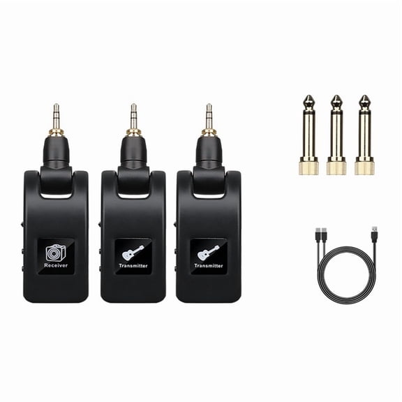 Wireless Guitar System Audio Digital Guitar Transmitter Receiver Built-in Rechargeable Battery for Electric Guitar Bass