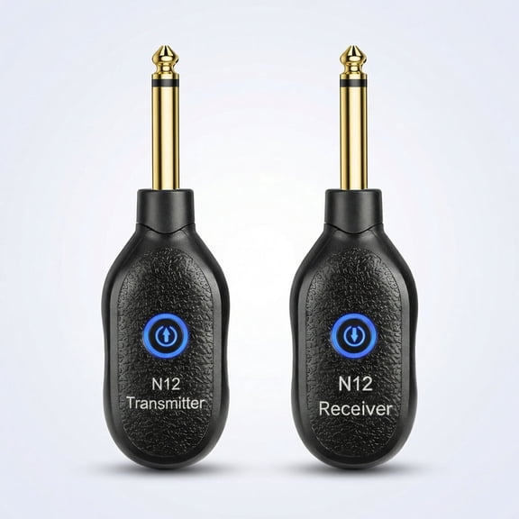 Wireless Guitar System Transmitter & Receiver Plug and Play Wireless Audio System with 2.4GHz & Ultra-Low Latency for Electric Guitar, Bass & Acoustic Guitar