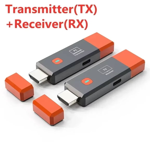 Wireless HDMI-Compatible Transmitter and Receiver Extender Kit, Wireless Video Adapter Dongle for Laptop PC Camera to TV Monitor Display