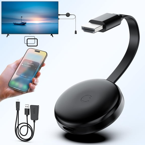 Wireless HDMI Display Adapter,1080P HD Screen Mirroring Adapter Extender for Smartphone, Tablet, Laptop, Window to HDTV/Monitor/Projector,2.4G & 5G WiFi HDMI Display Dongle Support Airplay/Mircast