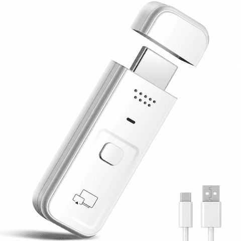 Wireless HDMI Transmitter and Receiver 2-in-1, Plug & Play No App No WiFi, 4K Decode 1080P Output, Screen Mirroring from Laptop PC Phone to TV Projector Monitor, Portable for Business Presentation