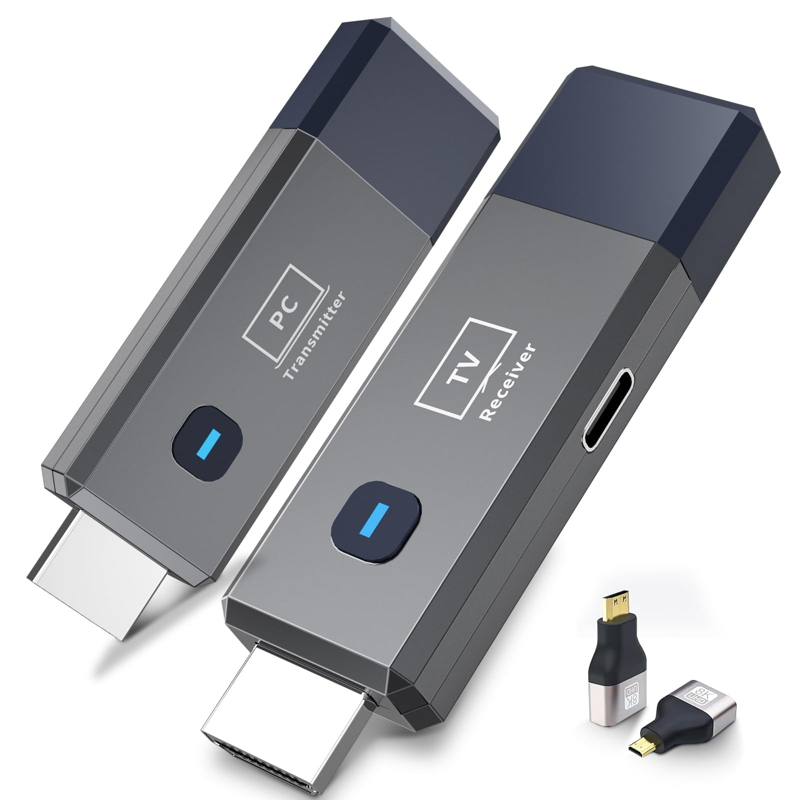 Prolunga HDMI wireless Plug and Play 50M wireless HDMI trasmettitore e 4 ricevitori 1080P HD 5G WiFi per computer portatile alla TV (1 TX a 4 RX