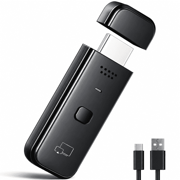 Wireless HDMI Transmitter and Receiver, 2-in-1 Plug & Play Wireless HDMI Display Adapter, 4K Decode 1080P Output, Screen Mirroring from Laptop PC Phone to TV Monitor Projector