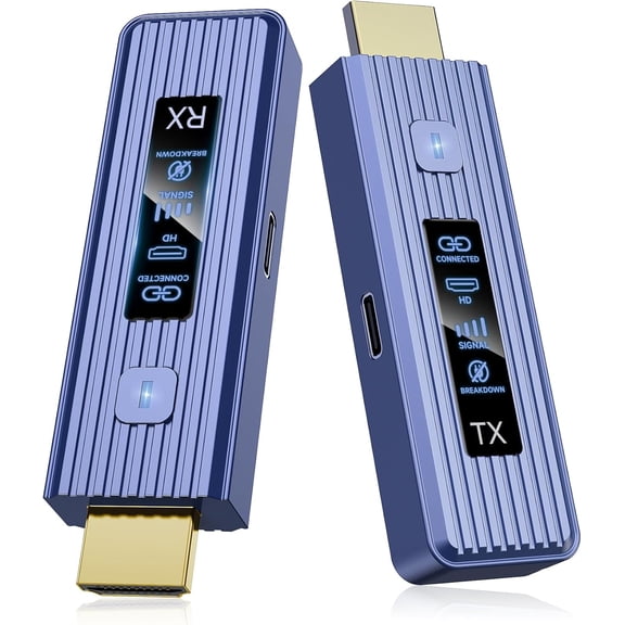 - Wireless HDMI Transmitter and Receiver, 360FT/110M Stable Transmission, 4K Decoding & 1080P with LED Smart Display, 5.8+2.4G Dual Band, Plug & Play for PC/Laptop/TV Box to Monitor