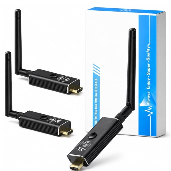 Wireless HDMI Transmitter and Receiver with App Monitor Wireless Reception, Plug&Play, 656ft 1080P HD, for Streaming Video&Audio to Monitor/Tablet/Mobile from Laptop/Camera/TV-Box/Blu-ray