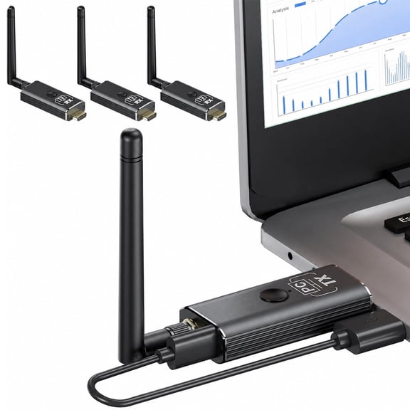 Wireless HDMI Transmitter and Receiver with App Monitor Wireless Reception, Plug&Play, 656ft 1080P HD, for Streaming Video&Audio to Monitor/Tablet/Mobile from Laptop/Camera/TV-Box/Blu-ray