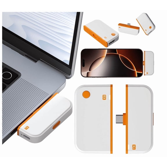 Wireless HDMI Transmitter Receiver, Plug & Play 1080P Output Wireless HDMI Extender, 5G+2.4G and Audio for Phone/Tablet/Laptop/PC to Monitor/Projector/TV Box - (Whith)