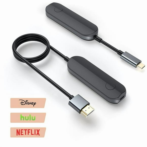 Wireless HDMI Transmitter and Receiver with USB C, 165FT Range, Plug & Play HDMI 2.4G/5G Wireless Extender for Streaming Media Video/Audio/File from Laptop, PS5, Phone to Monitor, Projector, HDTV