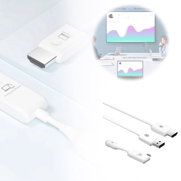 Wireless HDTV and Receiver Kit for Seamless PC to TV Streaming with High-Definition Audio Video Projection